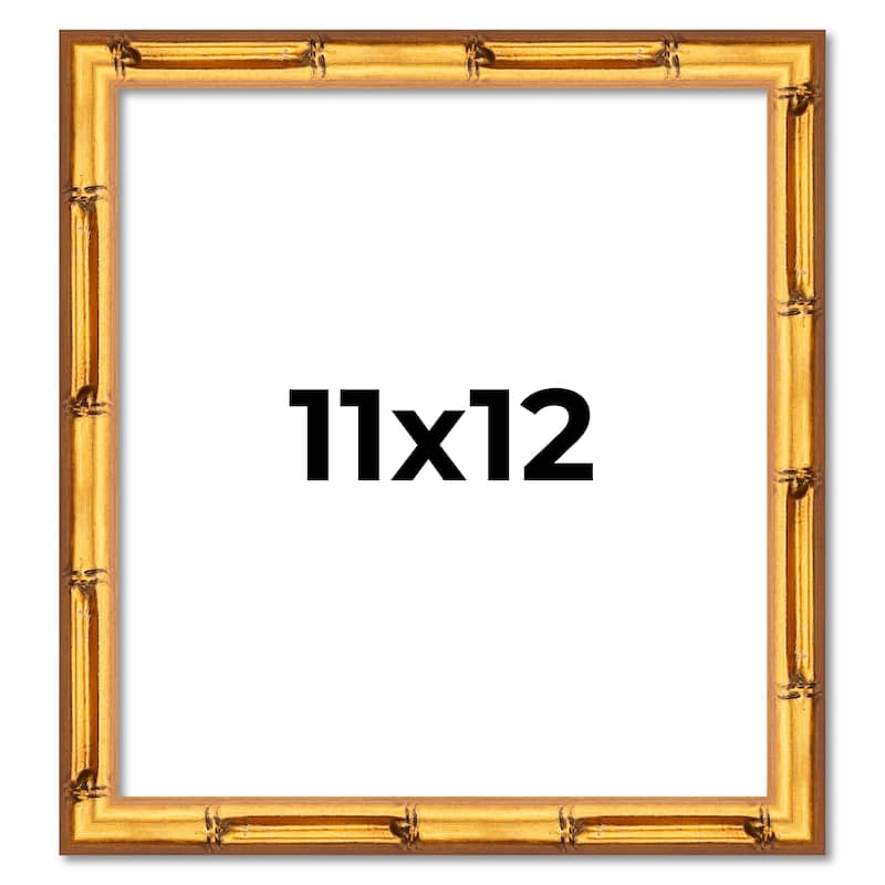 11x12 Frame Gold Bamboo Picture Frame Modern Photo Frame Includes UV Acrylic Shatter Guard Front Acid Free Foam Backing Board
