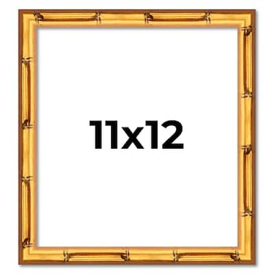11x12 Frame Gold Bamboo Picture Frame Modern Photo Frame Includes UV Acrylic Shatter Guard Front Acid Free Foam Backing Board