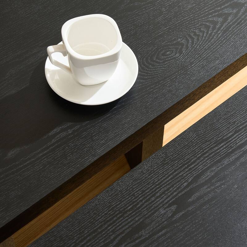 Accent Butterfly Coffee Table with Sturdy Legs, Wood Nesting Coffee Table, Modern Low Center Table for Living Room, Office