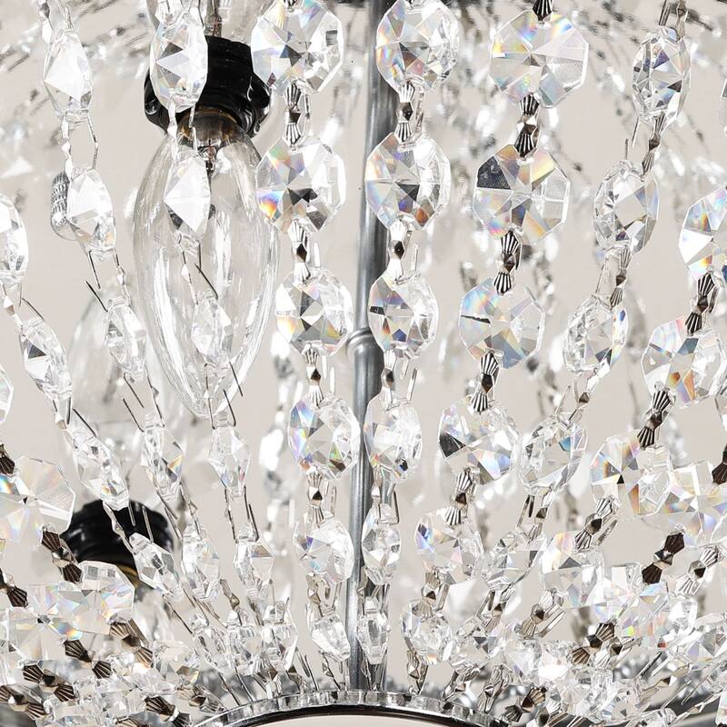 13 in. 3-Light Chrome Flush Mount