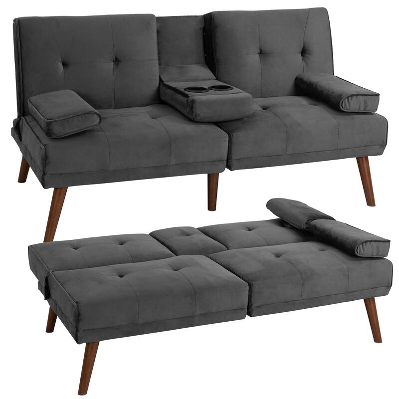 Futzca 60" Small Loveseat, 3 in 1 Cute Convertible Sofa Bed