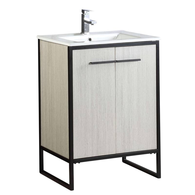 Vdara 24" Silver Gray Bathroom Vanity Cabinet Set
