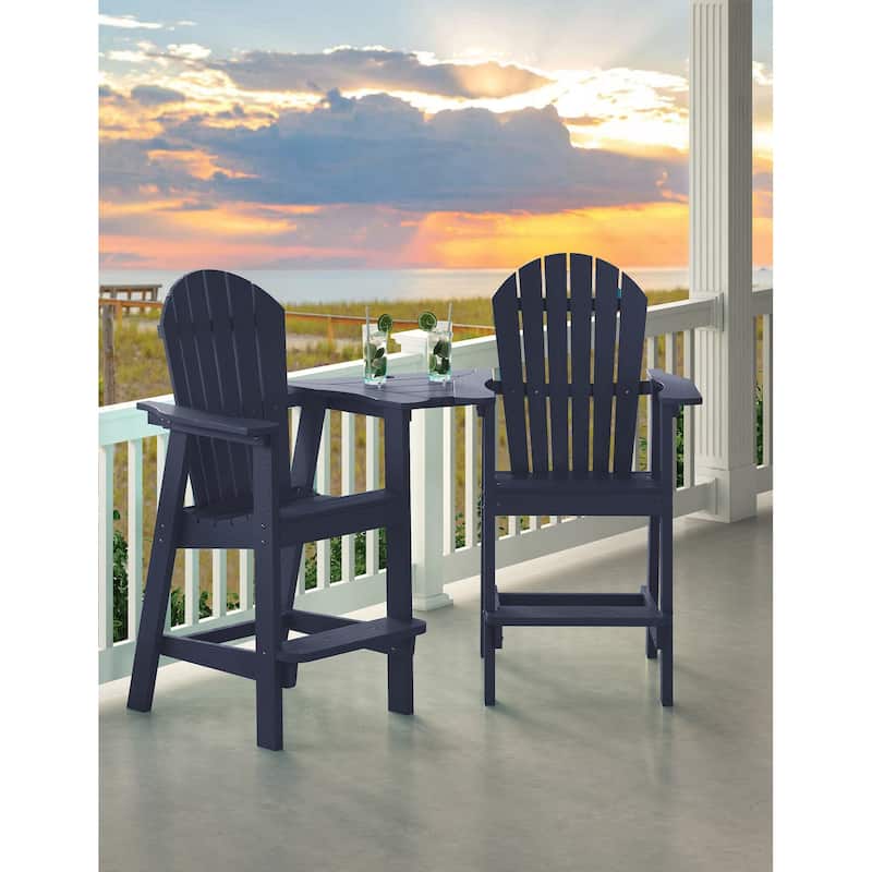 Lesly Double Barstools plus a Connecting Board in Navy - 81.48"D×31.00"W×47.24"H