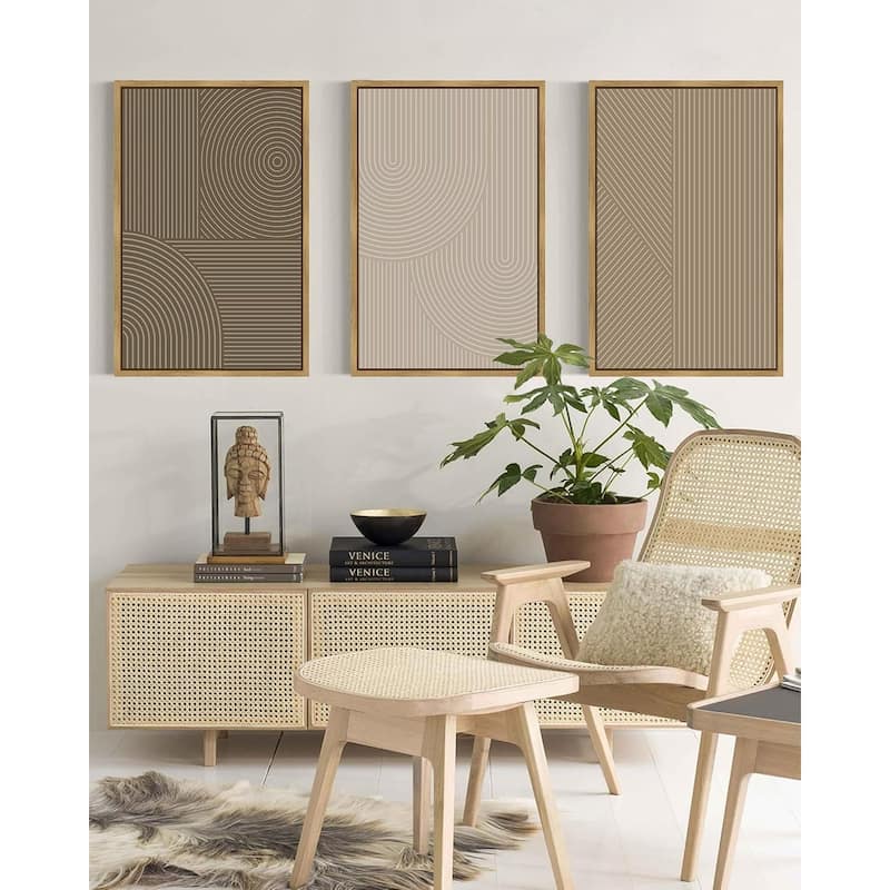 Wall Art Modern Boho Neutral Line Wall Decor Geometric Artwork