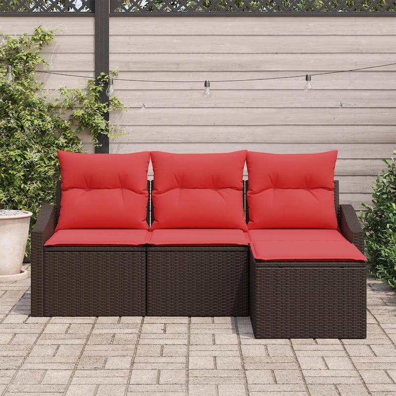vidaXL 4 Piece Garden Sofa Set with Cushions - 70.1×46.1×27.2