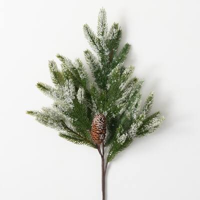 Artificial Frosted Pine & Pinecone Stem Green 30"H - 8"L x 4"W x 30"H