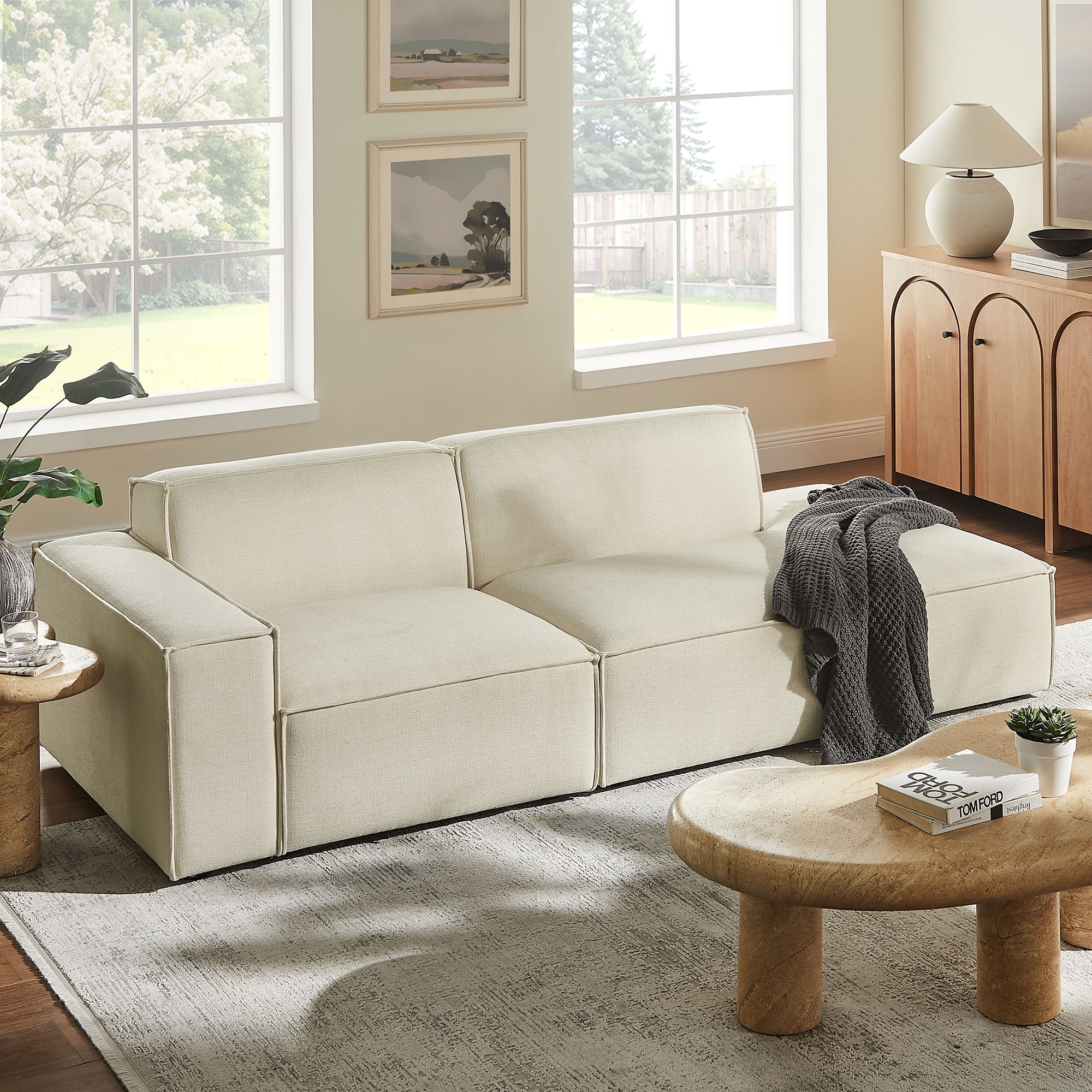 Restore 2-Piece Performance Fabric Upholstered Modular Loveseat