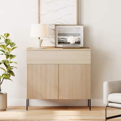 Modern Wood 31.5" Dresser With Reeded Design, Minimalist Dresser Organizer Storage