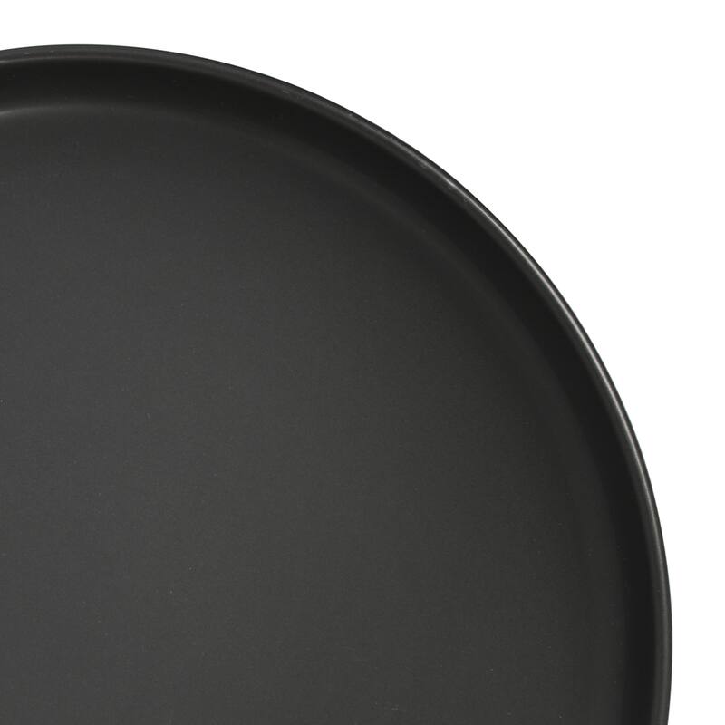 Gibson Home Zuma 16 Piece Stoneware Plates, Bowls, & Mugs Dinnerware Set - Matte Black
