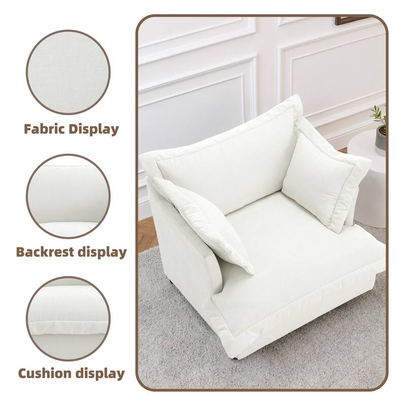 Upholstered Chenille Arm Club Chair Cloud corner cahir