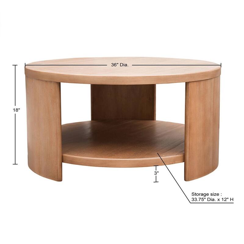 Round Coffee Table with Shelf