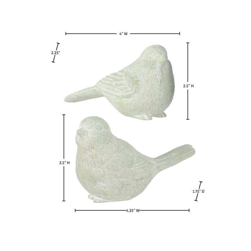 4" Resin Garden Bird Set of 2