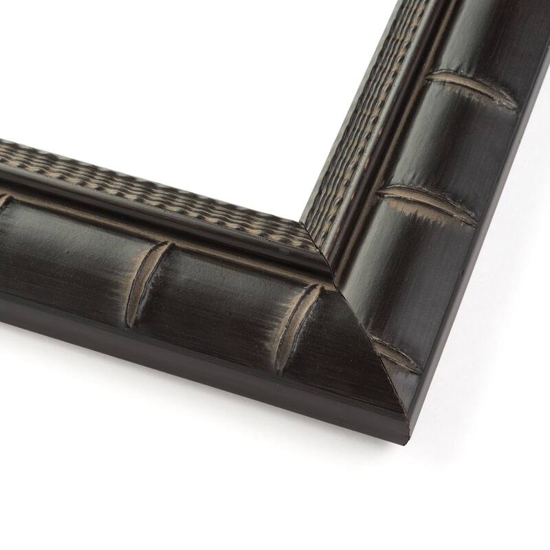 12x12 Black Modern Bamboo Picture Frame - UV Acrylic, Foam Board Backing, Hanging Hardware