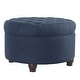 preview thumbnail 7 of 15, HomePop Tufted Round Storage Ottoman - Navy