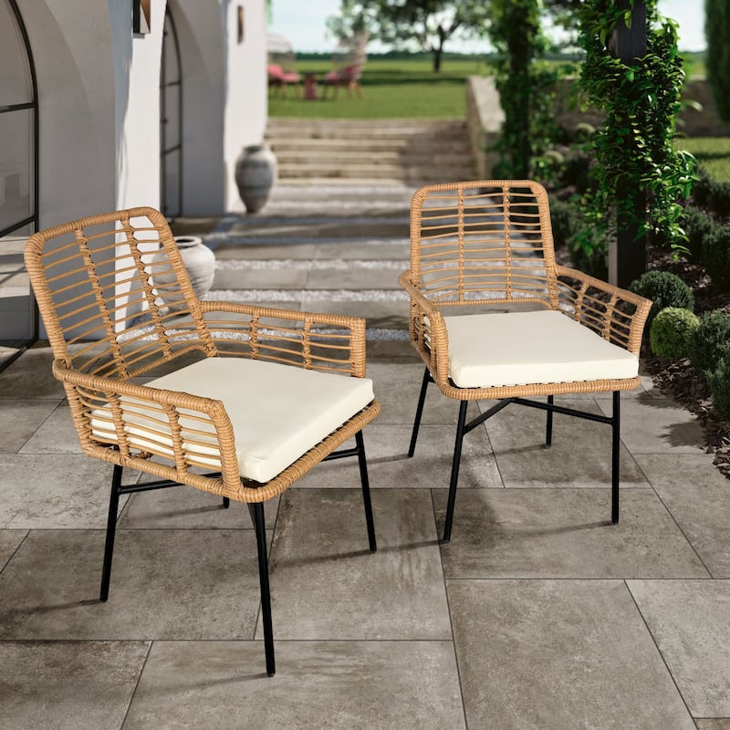 Outdoor Wicker Seating Sets - 22.44"L x 24.21"W x 34.05"H