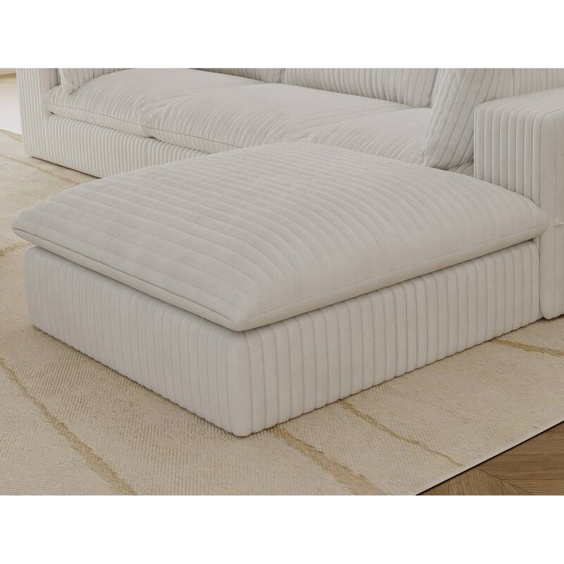 Cloud Sofa,Corduroy Fabric,Deep Seat Couches,Double-layer design,Removable Cushion,No Assembly, DIY Combination