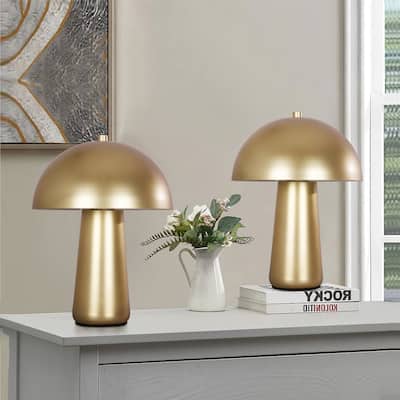 Mushroom Lamp Table Lamp Metal Dome Light Set of 2