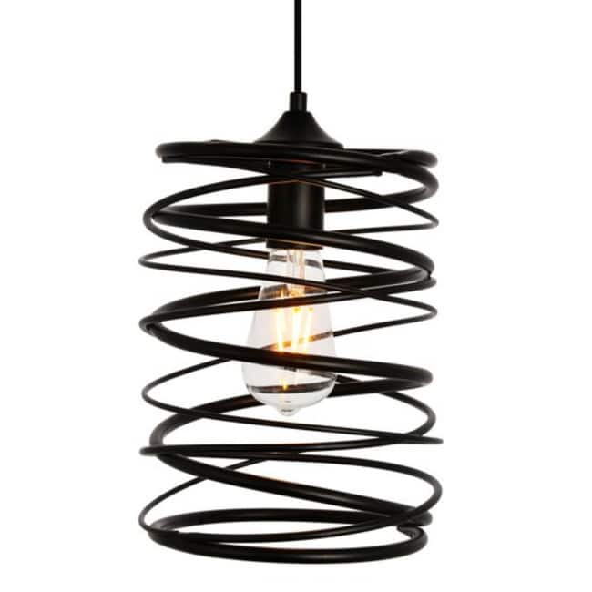 Elegant Lighting LDPD2086 Hopper Single Light 7-7/8" Wide Mini Pendant - Black