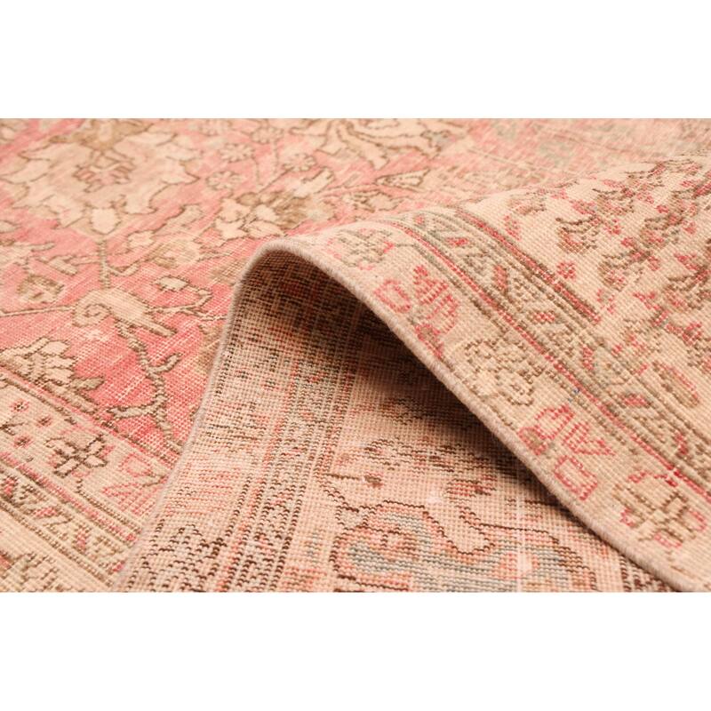 ECARPETGALLERY Hand-knotted Antalya Vintage Light Red Wool Rug - 9'10 x 13'1