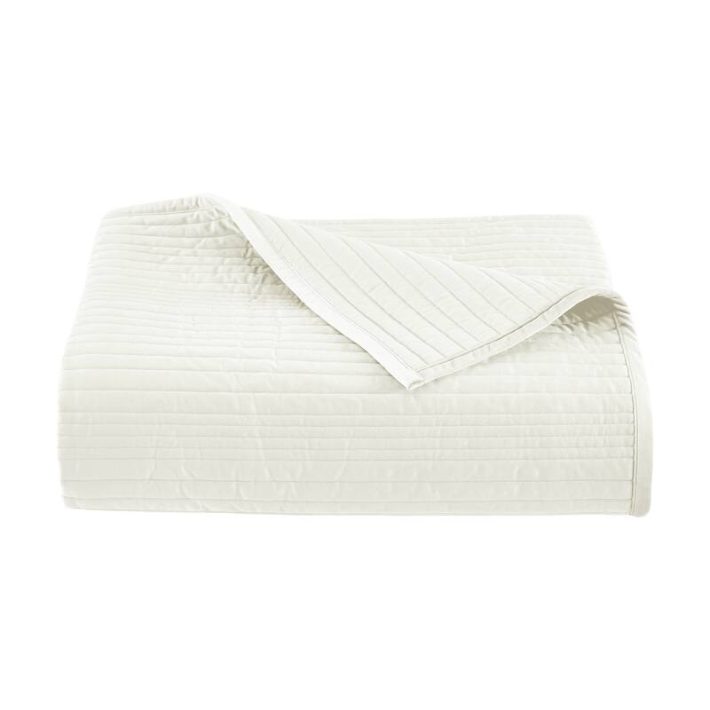 J. Queen New York Mercer Plush Coverlet - White - Full - Queen