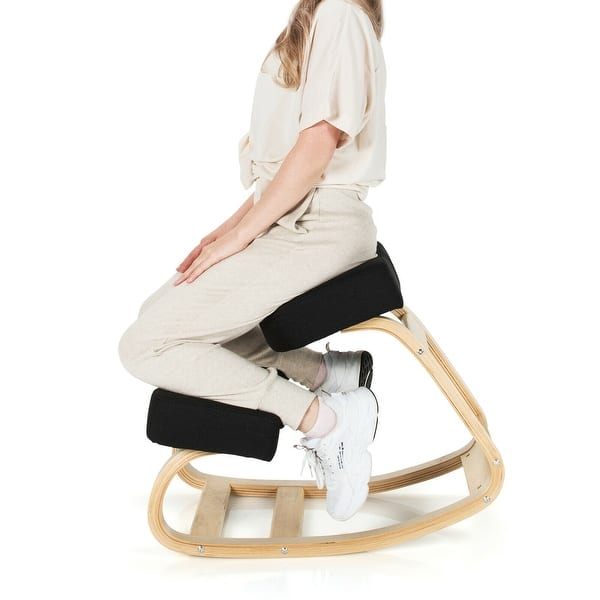 Fully Brand Rocking Stool Gymax Ergonomic Kneeling Chair Rocking Stool Upright Posture Office ...