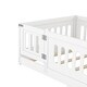 preview thumbnail 6 of 10, Teens, Child Bedroom Floor Bed with Slats, Solid Wood Bedframe, Heightened Safety Guardrails and Door, Twin Size, White