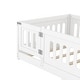preview thumbnail 89 of 94, White Bed Frame Montessori Bed Twin Size Toddler Floor Bed with Guardrails and Door for Children Boys Girls Kids Playroom