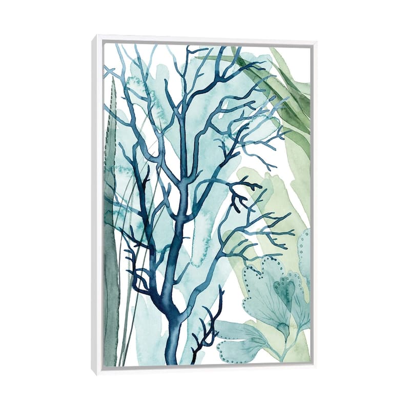 iCanvas "Sea Leaves I" by Grace Popp Framed Canvas Print - White - 40x26