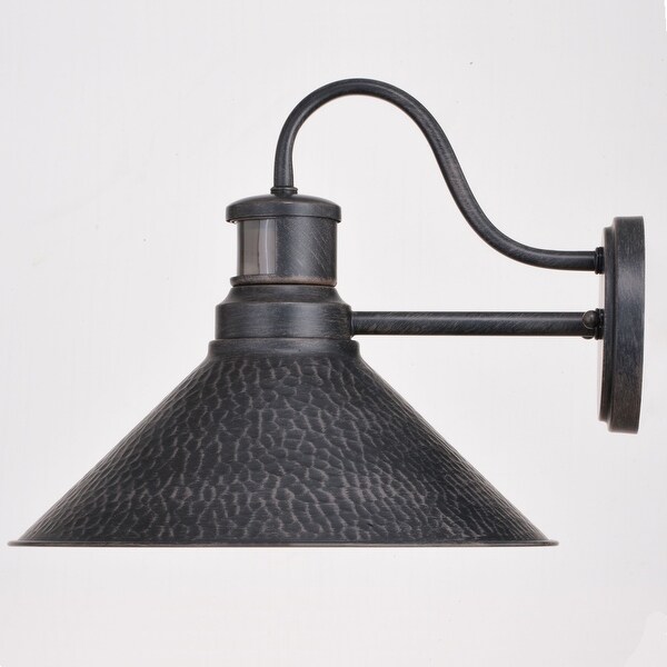 Outland Hammered Metal Rustic Bronze Motion Sensor Dusk to Dawn Outdoor Wall Light On Sale Bed Bath Beyond 36597683