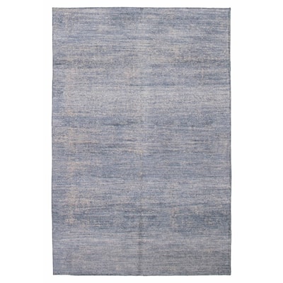 ECARPETGALLERY Hand-knotted Loreto Blue Silk Rug - 5'11 x 8'10