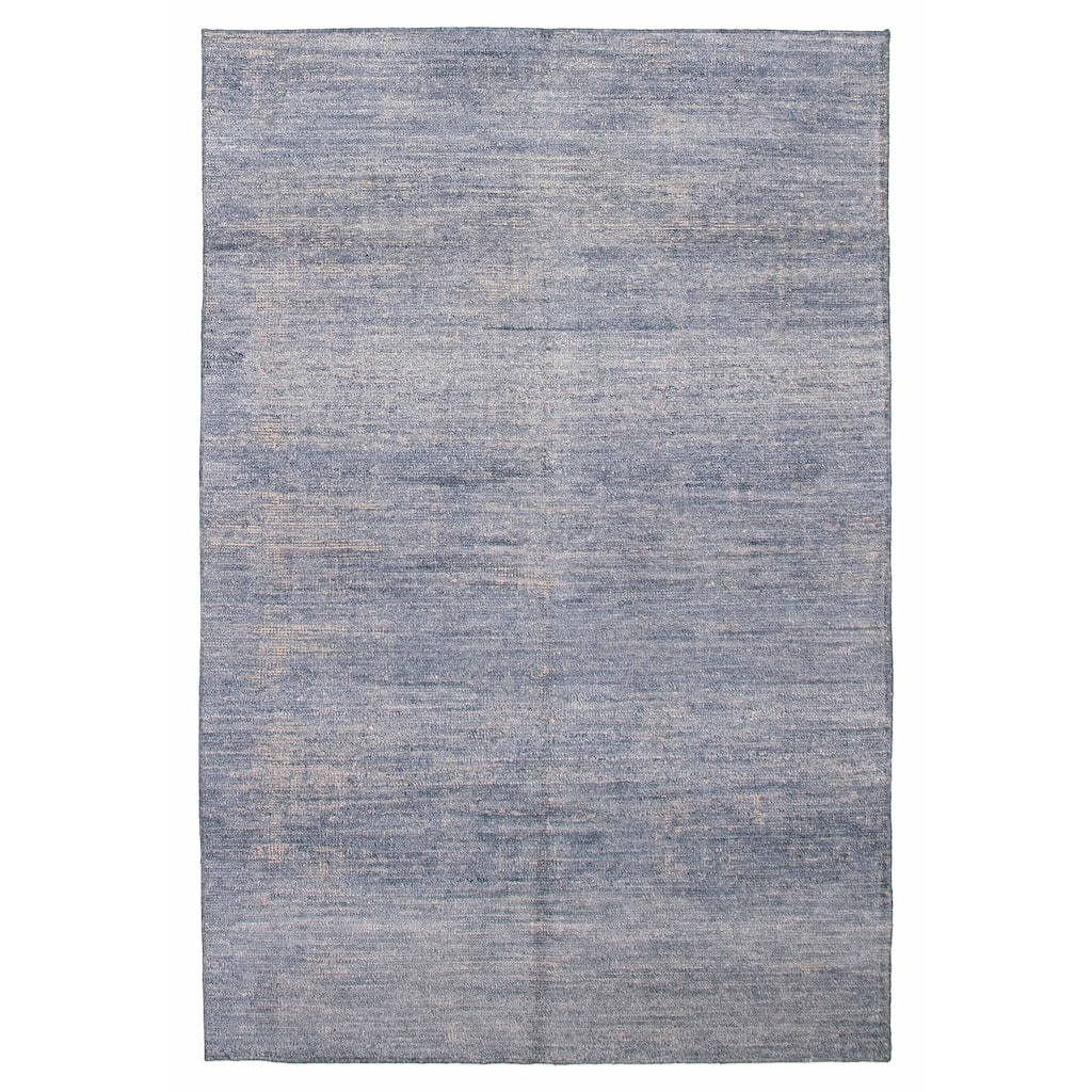 ECARPETGALLERY Hand-knotted Loreto Blue Silk Rug - 5'11 x 8'10