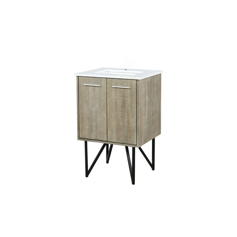 Lancy Rustic Acacia Bath Vanity and Cultured Marble Top