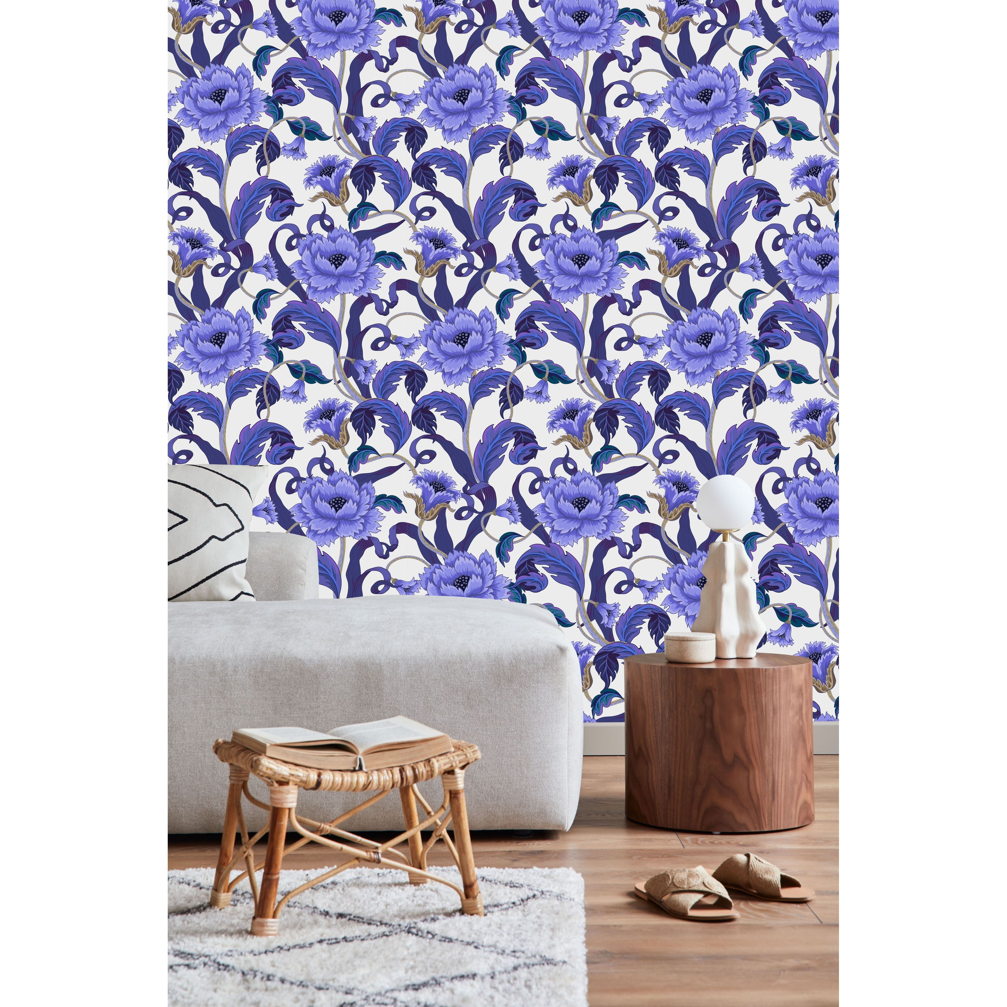 Lilac Magic Flowers Wallpaper - Bed Bath & Beyond - 34987136