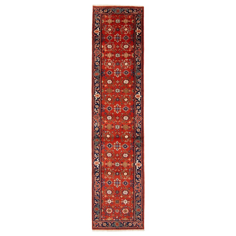 ECARPETGALLERY Hand-knotted Serapi Heritage Red Wool Rug - 2'6 x 11'7 - Red - 2'6 x 11'7