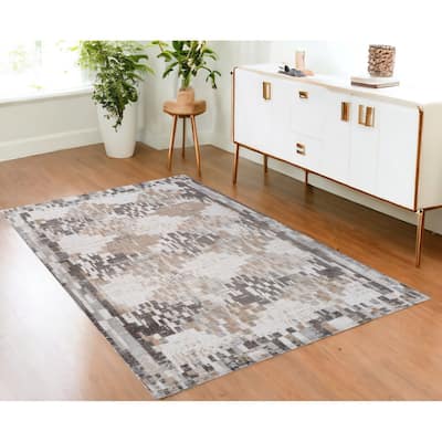 Bibon Distressed Abstract Stain Resistant Low Pile Durable Area Rug By HomeRoots