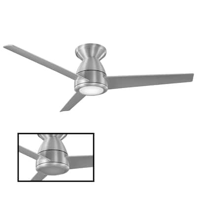 Tip Top Indoor and Outdoor 3-Blade Smart Flush Mount Ceiling Fan 44in with 3000K LED Light Kit and Remote Control
