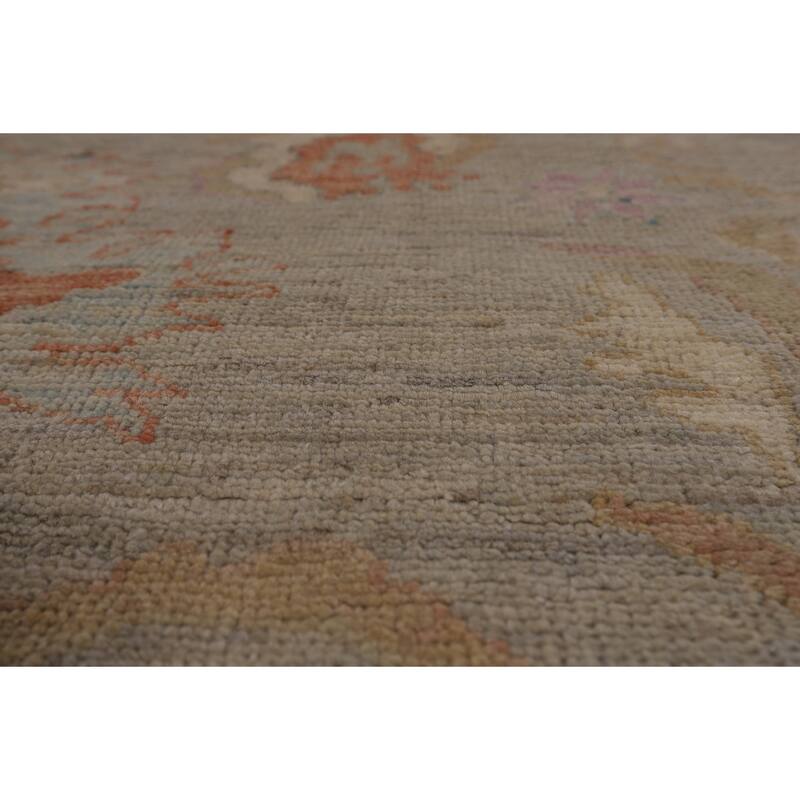 Transitional Vegetable Dye Oushak Turkish Rug Handmade Wool Carpet - 8'10"x 12'3"