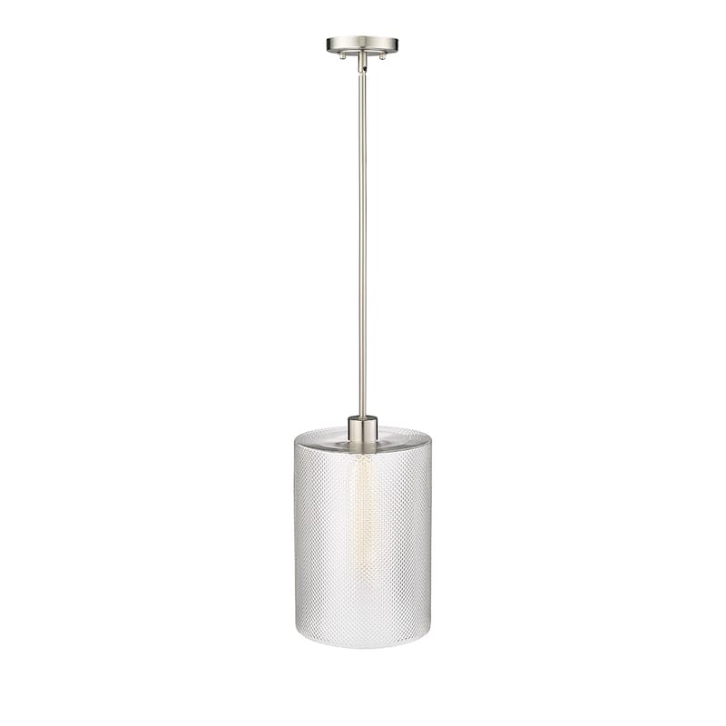 Millennium Lighting Olena 1 Light Pendant with Textured Glass Shades - Brushed Nickel