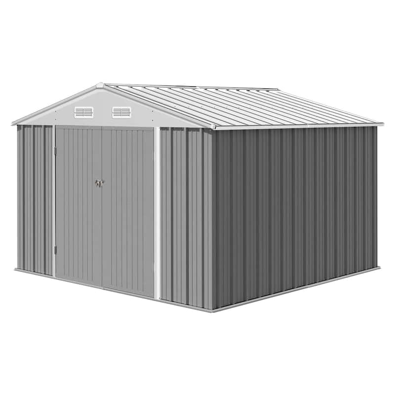 Outdoor Storage Shed, Garbage Can, Steel Utility with Lockable Door Design for Tool,Garden,Bike