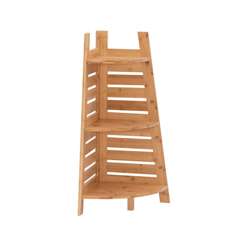 Linon Bracken Bamboo Corner Shelf - Natural
