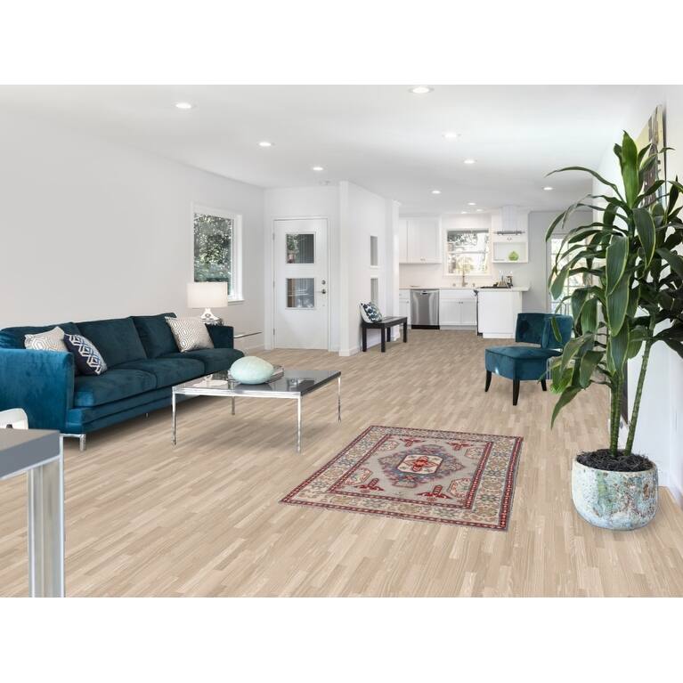 Grey Kazak Oriental Accent Rug Handmade Wool Carpet - 3'1"x 4'10"