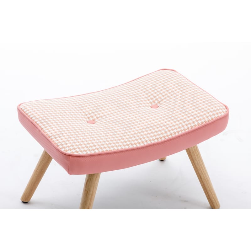 Wooden Step ottoman,Wooden Step Stool for Adults,Square Cushion Foot Stool,Small Stool with Non-Slip Pad,Wood Stool Suitable