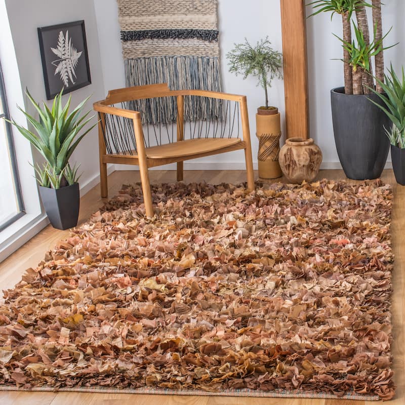 SAFAVIEH Handmade Rio Shag Chihoko 3.5-inch Extra Thick Decorative Rug