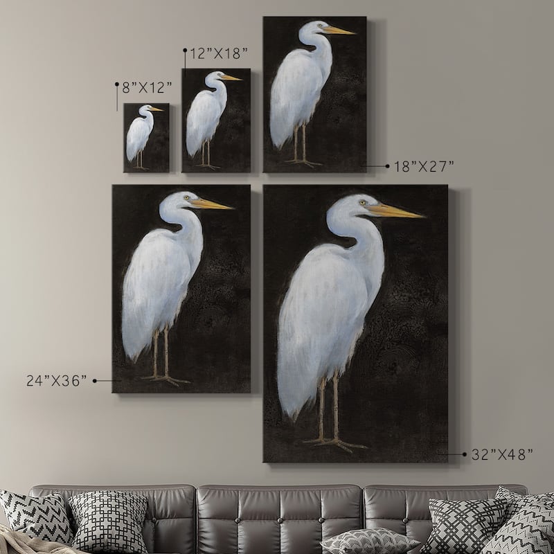 White Heron Portrait I Premium Gallery Wrapped Canvas - Ready to Hang