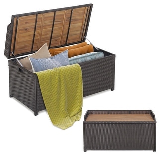 Wicker storage online chest seat