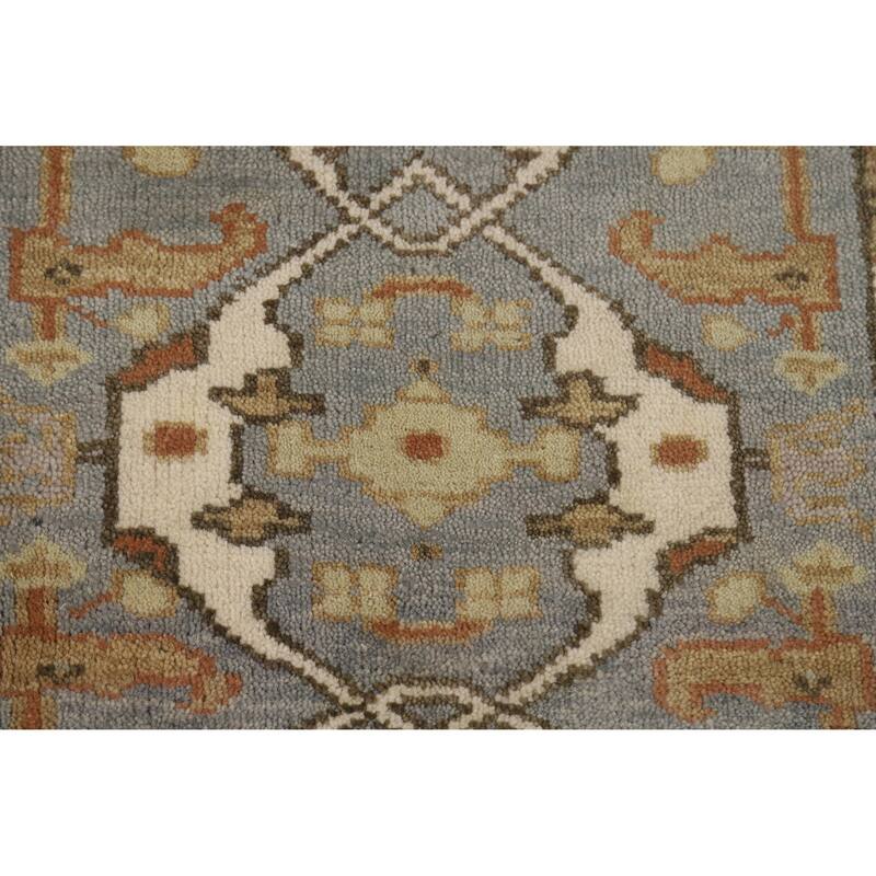 Floral Oushak Oriental Runner Rug Hand-Knotted Wool Carpet - 2'8"x 9'11"
