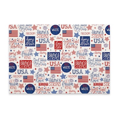 Home of the Brave 4-Pack Poly-Cotton Blend Placemats Manufactured in The USA Machine Washable Dryer Safe