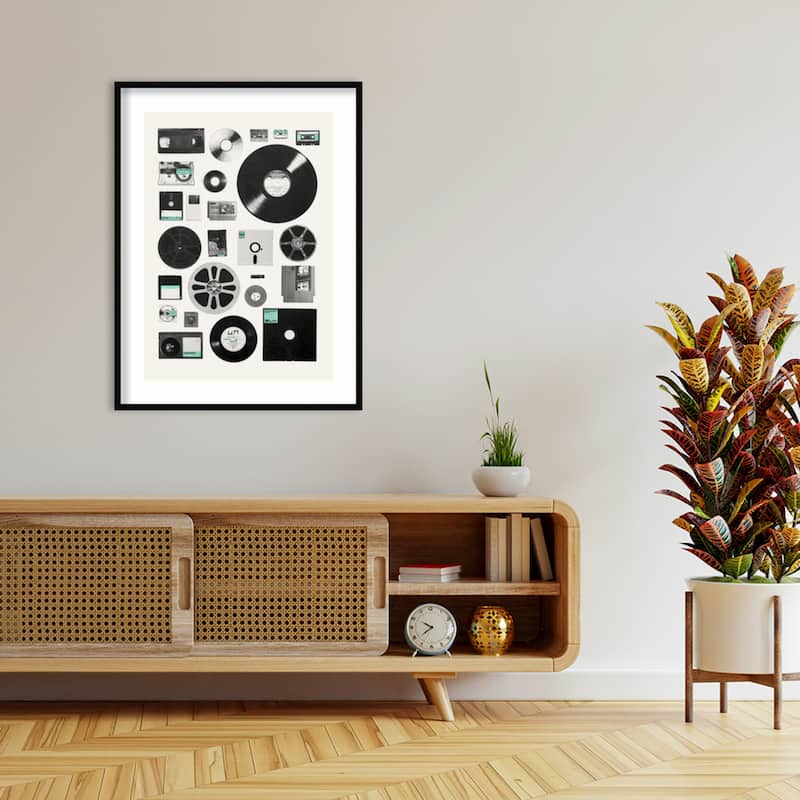 Media Of Eras by Florent Bodart Wood Framed Wall Art Print