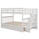 preview thumbnail 4 of 5, White Full-Over-Full Bunk Bed with Stair Storage and Guard Rail