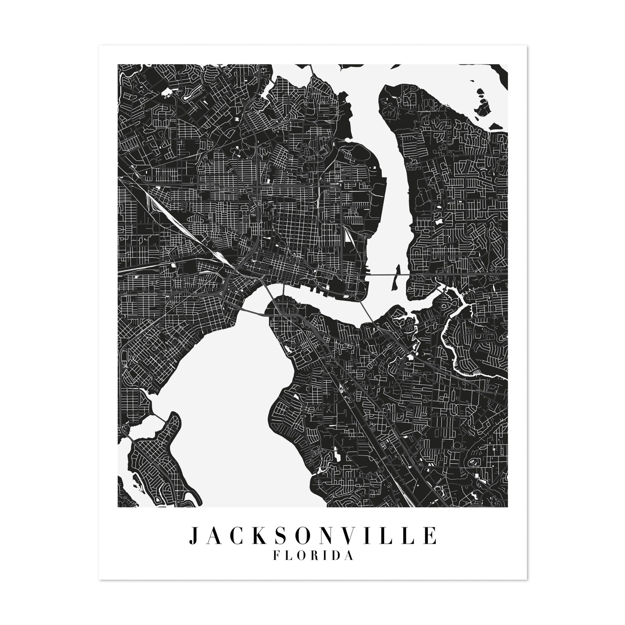 Jacksonville Florida Maps Minimal - Jacksonville Florida Maps Minimal Art Print Poster 